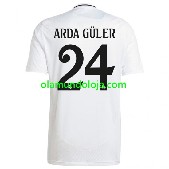 Camisola Real Madrid ARDA GULER 24 Homem Equipamento Primeiro 2024-2025 Manga Curta
